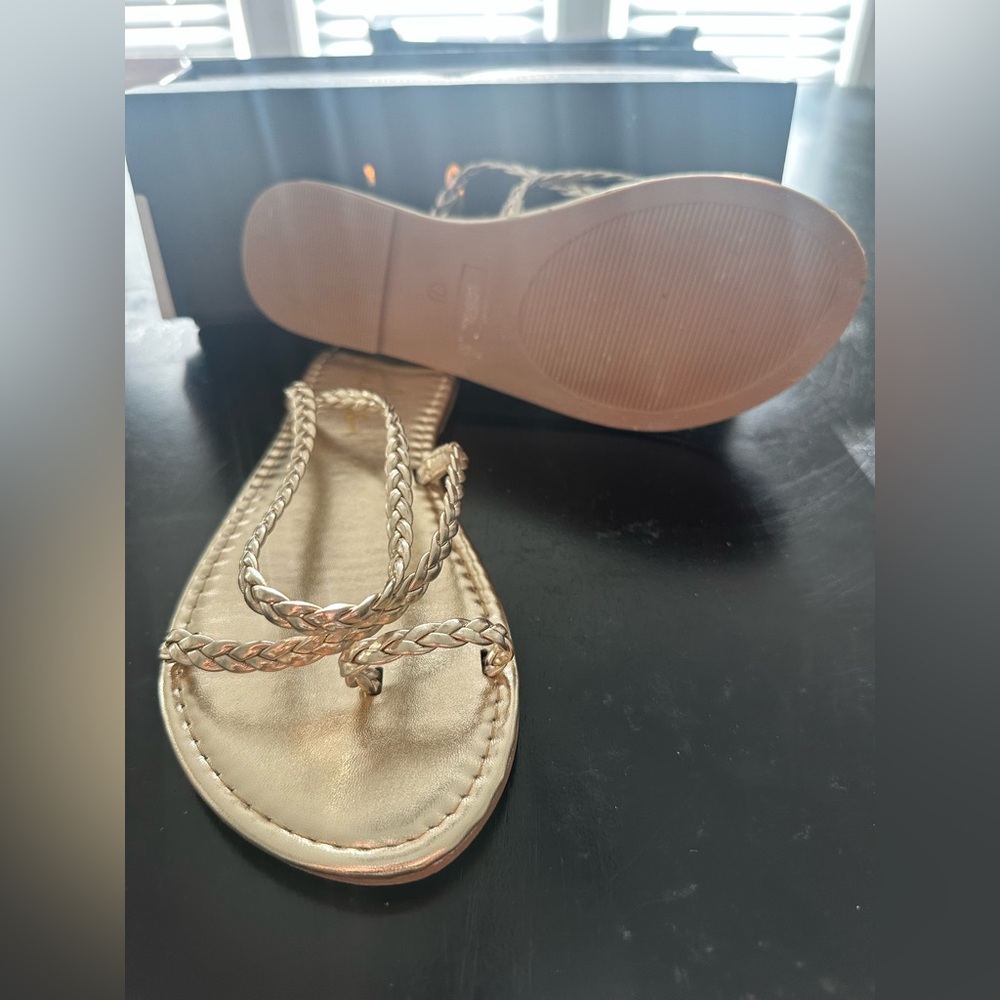 Lulu's Metallic Braided Sandals